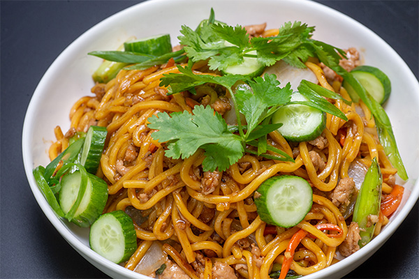 Pork Lo Mein served at our multiple dining options restaurant near Cherry Hill Mall, NJ.