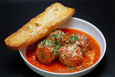 Four meatballs and bread served at our restaurants near Ashland, Cherry Hill NJ.