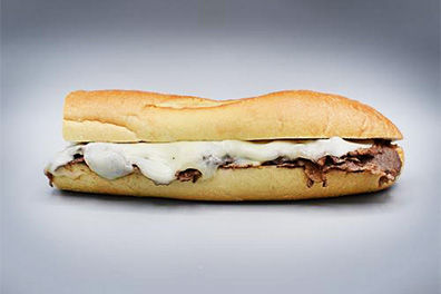 A Philly Cheesesteak prepared for takeout near Barrington, NJ.