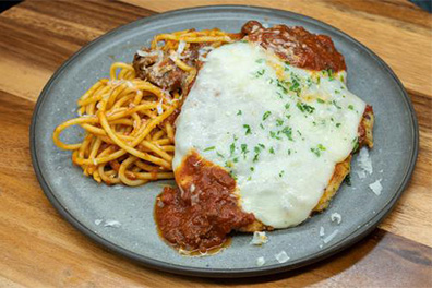 Chicken Parmesan and pasta takeout food near Barrington, New Jersey.