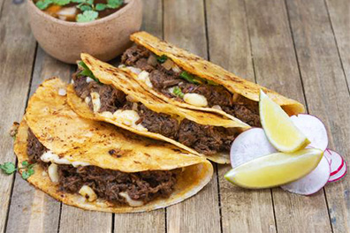 Three tacos made as Merchantville take out food.