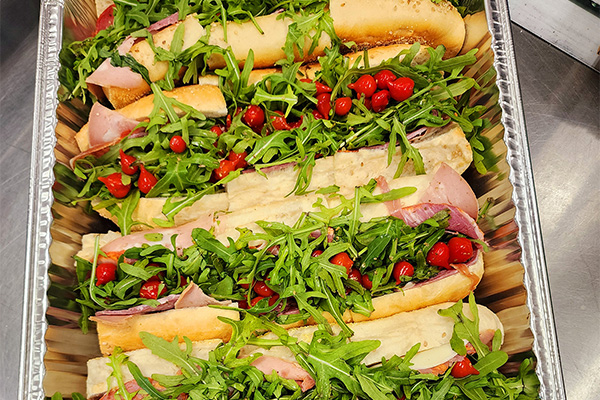 Tray of gourmet Deli Sandwiches for food catering service near Cherry Hill Mall, NJ.