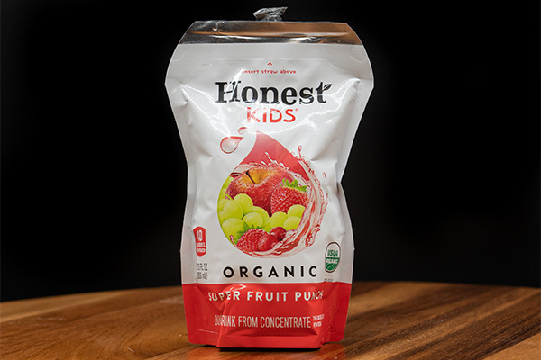 An Honest Kids Super Fruit Punch drink available at our Cherry Hill Mall kid-friendly restaurants.